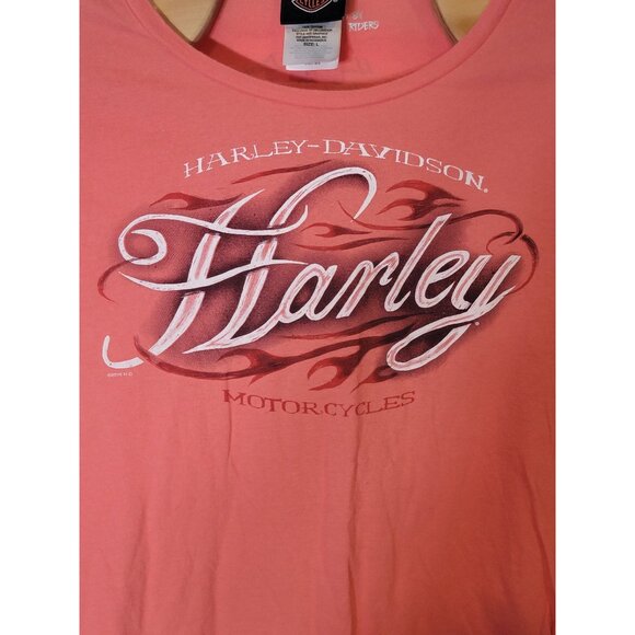 Harley Davidson Cycles Long Sleeve Graphic T-Shirt Women's Size Large Pink - Picture 4 of 7